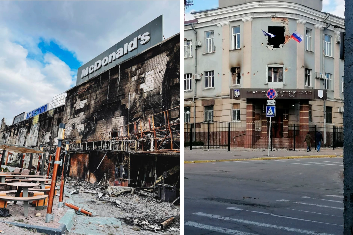 Херсон после начала российской оккупации, март 2022 года